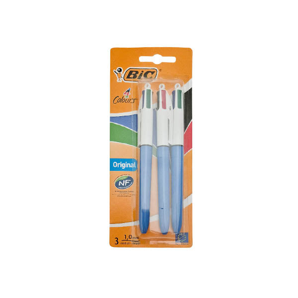 Bic Original 4 Colour Pen 3 Pack
