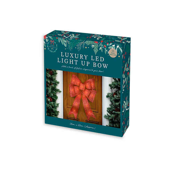 Luxury Led Light Up Bow Red