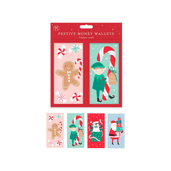 Festive Money Wallets 4 Pack