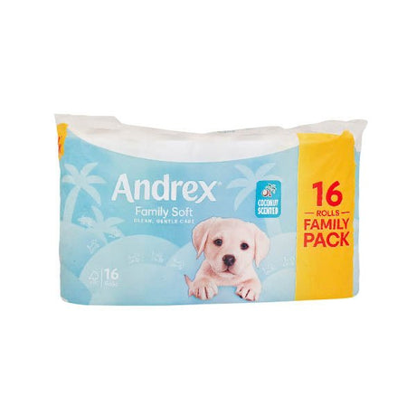 Andrex Family Soft Coconut Tissue 16 Pac - EuroGiant