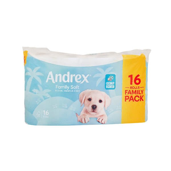 Andrex Family Soft Coconut Tissue 16 Pac - EuroGiant