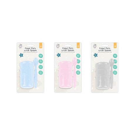 Baby Essentials Food Pots With Spoon - EuroGiant