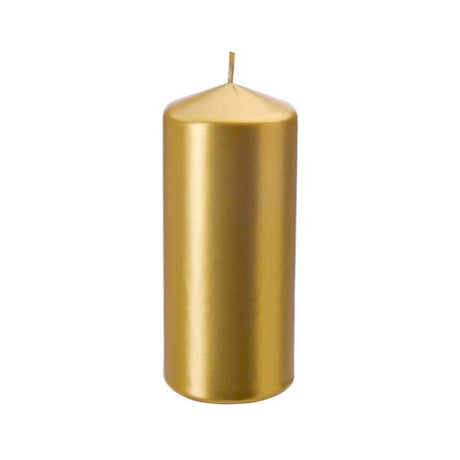 Bispol Pillar Candle Gold Metallic 15cm - EuroGiant