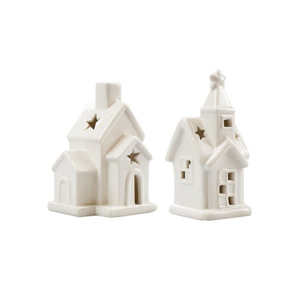Ceramic Led House Ornament assorted - EuroGiant