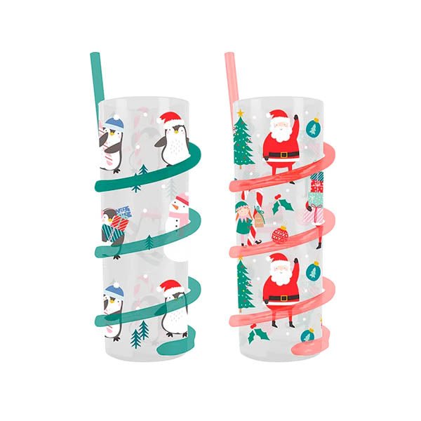 Christmas Spiral Straw Tumbler - EuroGiant