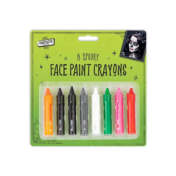 Halloween 8 Spooky Face Paint Crayons - EuroGiant