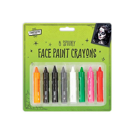 Halloween 8 Spooky Face Paint Crayons - EuroGiant