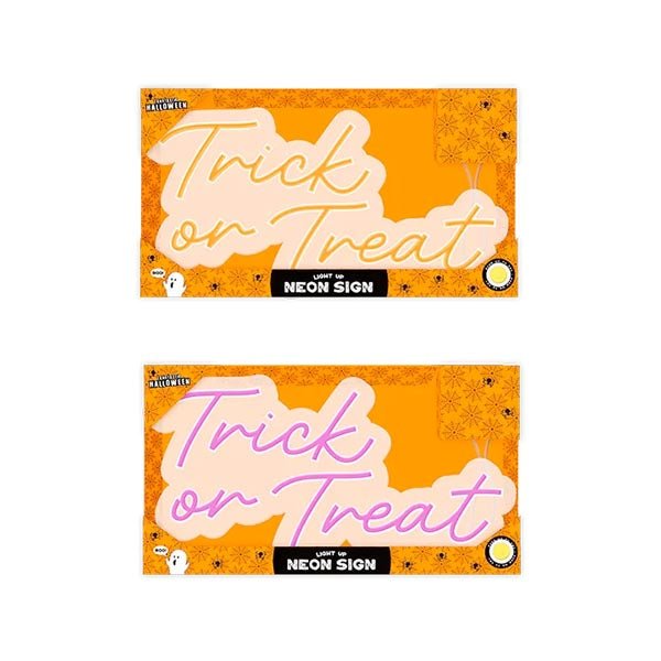 Light Up Neon Trick Or Treat Sign - EuroGiant