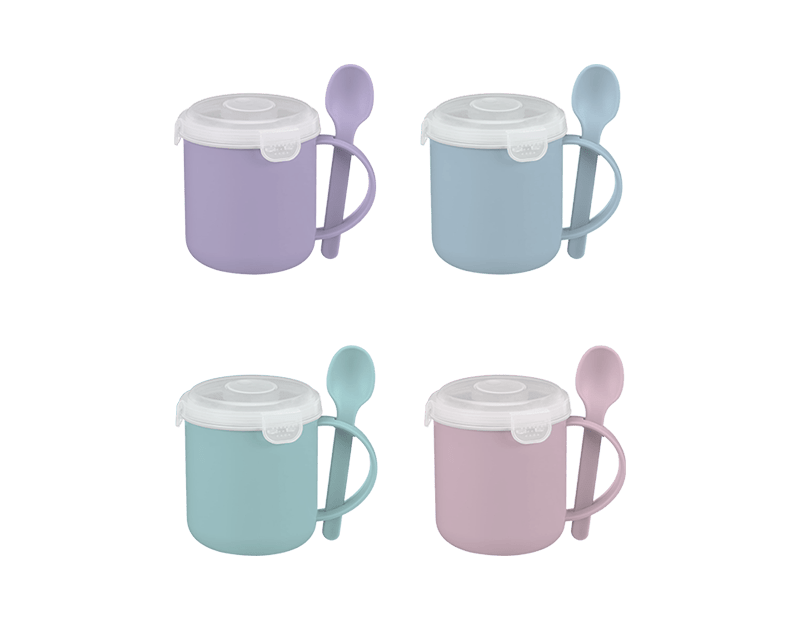 Pastel Microwavable Soup Mug With Spoon - EuroGiant