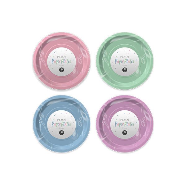 Pastel Paper Plates 23cm 10 Pack - EuroGiant
