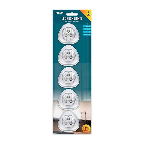 Prism Led Push Lights 5 Pack - EuroGiant