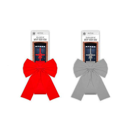 Red Light Up Wrap Door Bow - EuroGiant