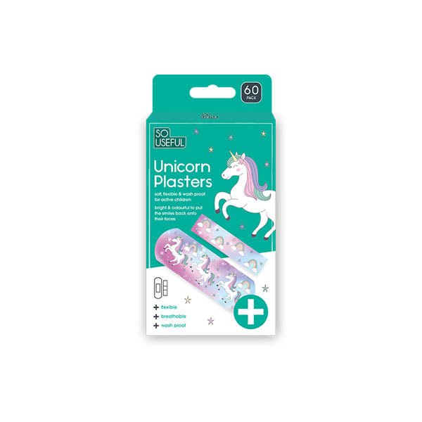 So Useful Unicorn Plasters 60 Pack - EuroGiant
