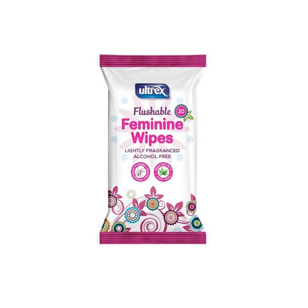 Ultrex Flushable Feminine Wipes 20s - EuroGiant