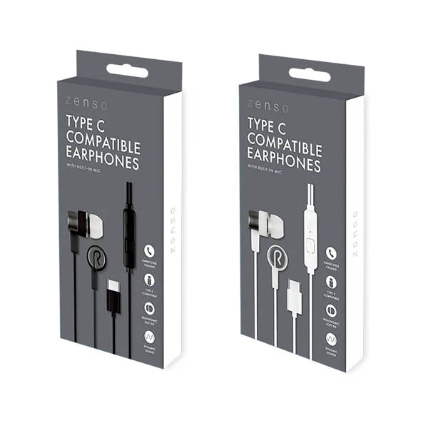 Zenso Type C Compatible Earphones Microp - EuroGiant