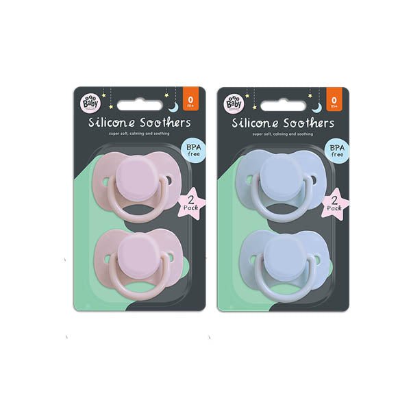 Baby Essentials Silicone Soothers 2 Pack - EuroGiant
