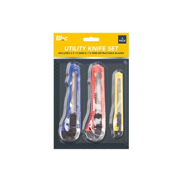 Bloc Utility Knife Set 3 Pack - EuroGiant