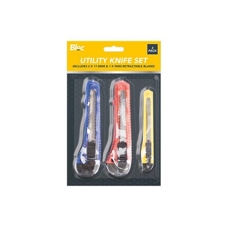 Bloc Utility Knife Set 3 Pack - EuroGiant