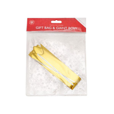 Christmas Cellophane Gift Bag & Bow - EuroGiant