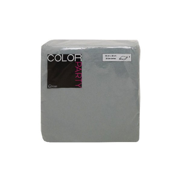 Color Party Napkin Grey 30 Pack - EuroGiant