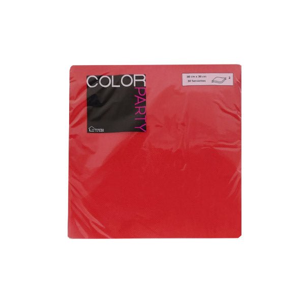 Color Party Serviettes Rouge 30 Pack - EuroGiant