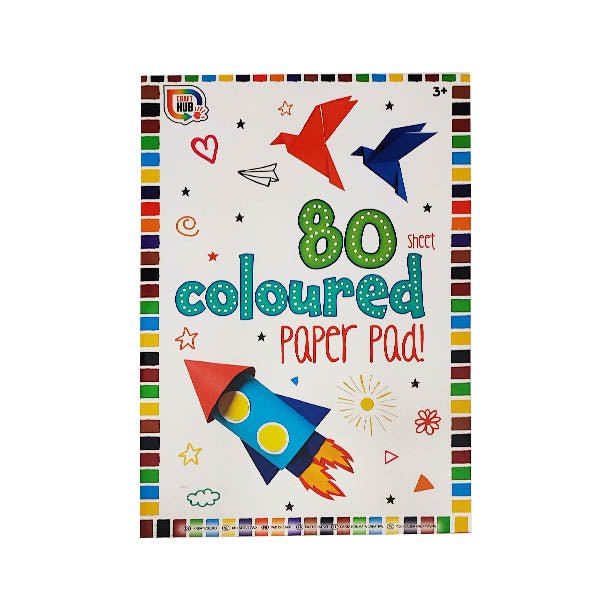 Craft Hub Coloured Paper Pad 80 Sheets EuroGiant