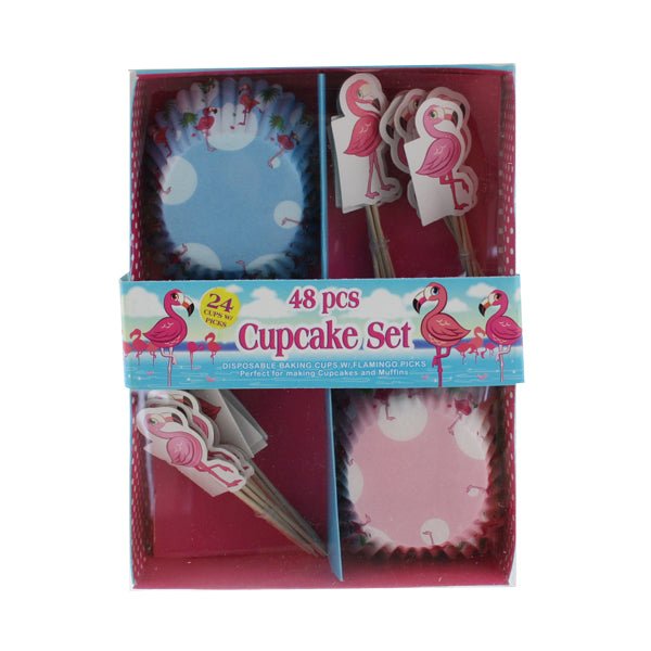 Cup Cake Set Flamingo 48 Pce - EuroGiant