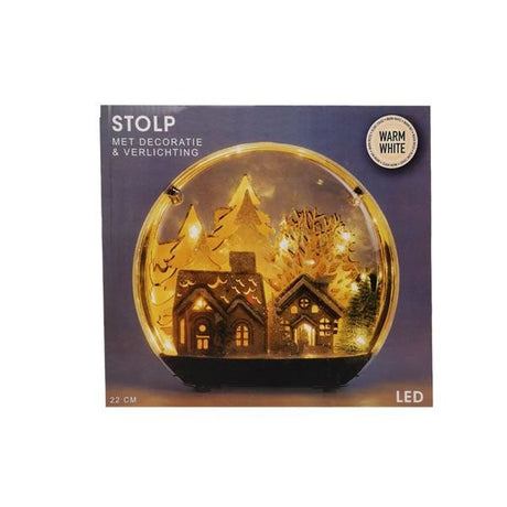 Dome Oval Wooden LED Decoration 22cm - EuroGiant