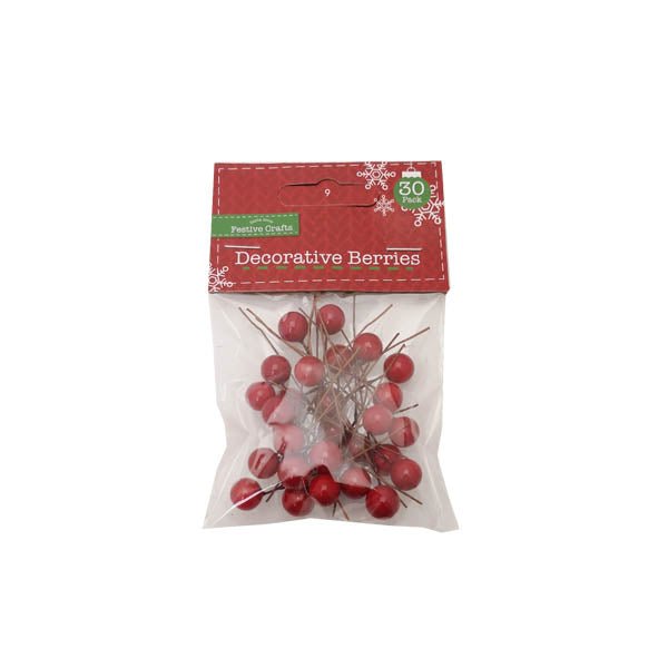 Festive Crafts Decorative Berries 30 Pack - EuroGiant