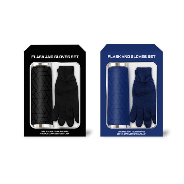 Flask And Gloves Gift Set