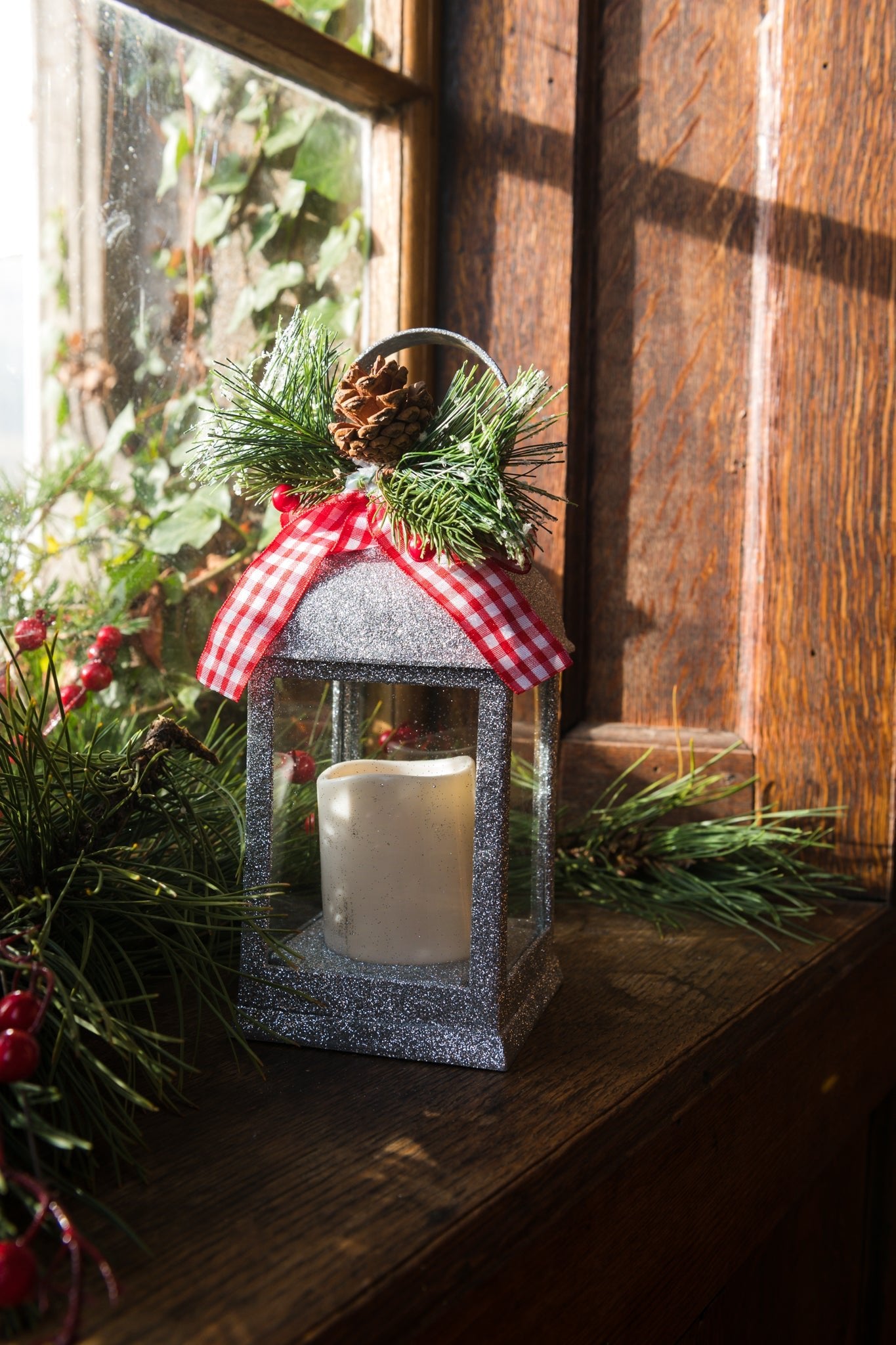 Glitter Led Lantern Warm White B/o - EuroGiant