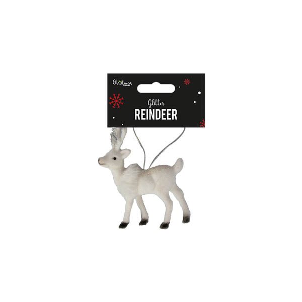 Glitter Reindeer Decoration 12x9x3cm - EuroGiant