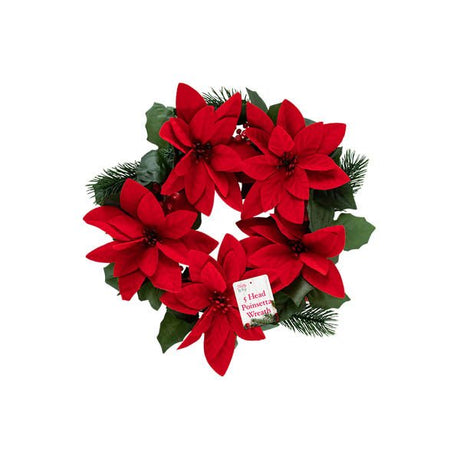 Holly & Ivy Poinsetta Wreath - EuroGiant