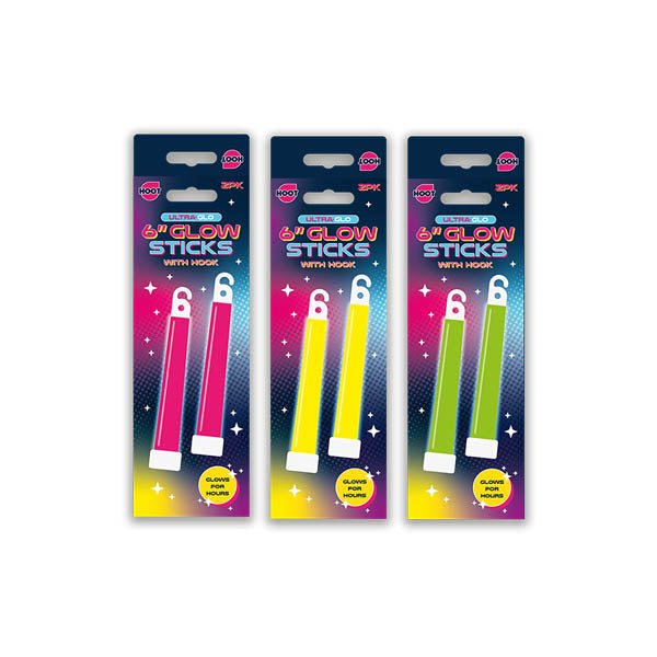 Hoot Ultra Glo Sticks With Hook 2 Pack – EuroGiant