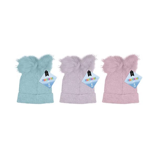 Kids Pom Pom Hat With Metallic Thread - EuroGiant