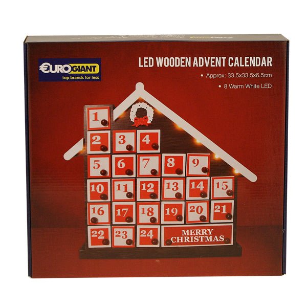 Led Wooden Advent Calendar - EuroGiant