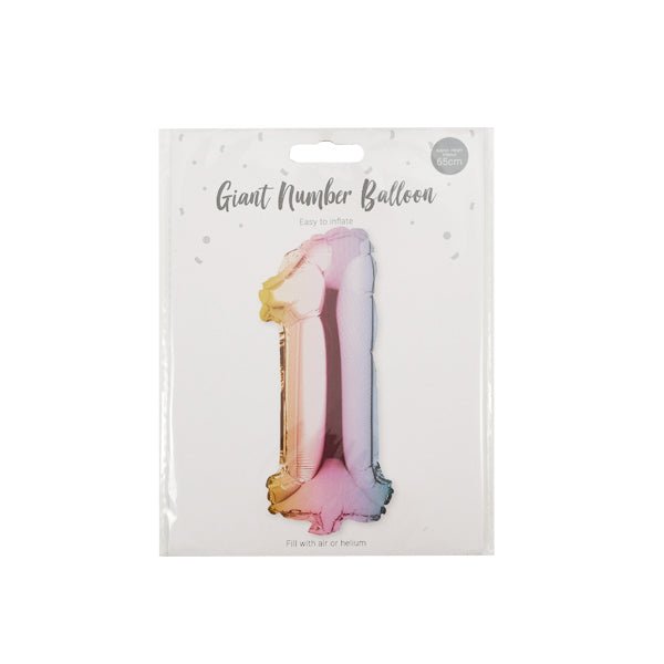 Multi Coloured Foil Number Balloon 65cm - EuroGiant