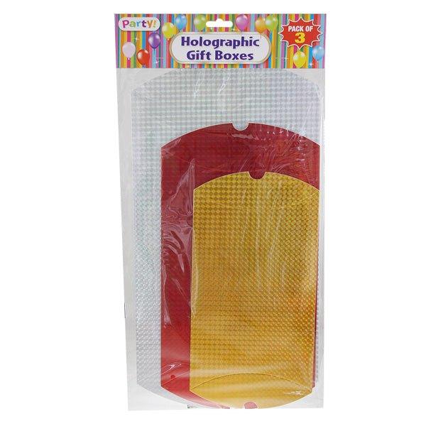 Party Holographic Gift Boxes 3 Pk - EuroGiant