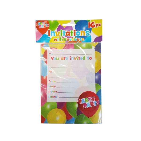 Party Invitations & Envelopes Balloons - EuroGiant