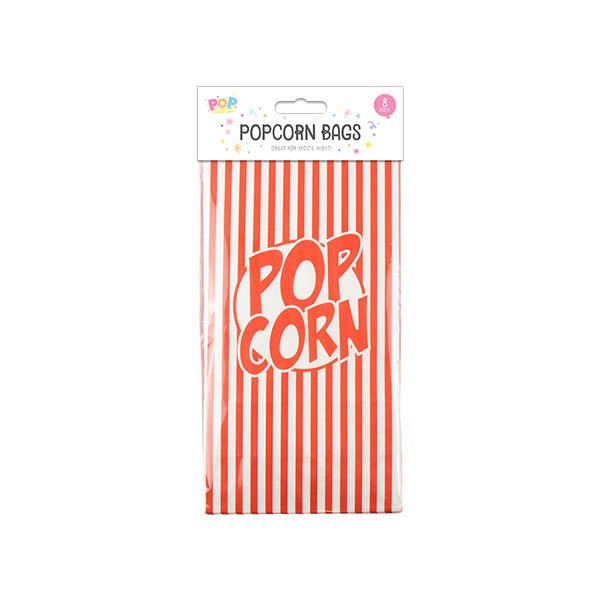 Pop Party Popcorn Bags 8 Pack - EuroGiant
