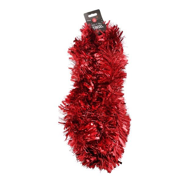 Red Christmas Tinsel 2 Metre - EuroGiant