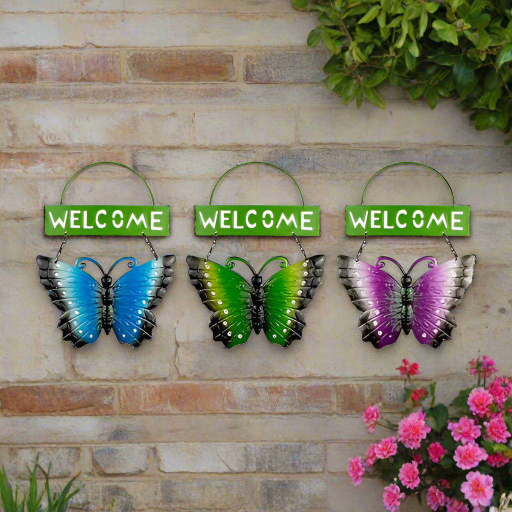 Rowan Glitter Butterfly Welcome Sign - EuroGiant