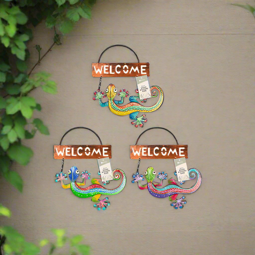 Rowan Metal Gecko Welcome Sign - EuroGiant