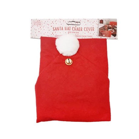 Santa Hat Chair Cover With Pom Pom - EuroGiant