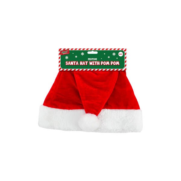 Santa Hat With Pom Pom Adult - EuroGiant