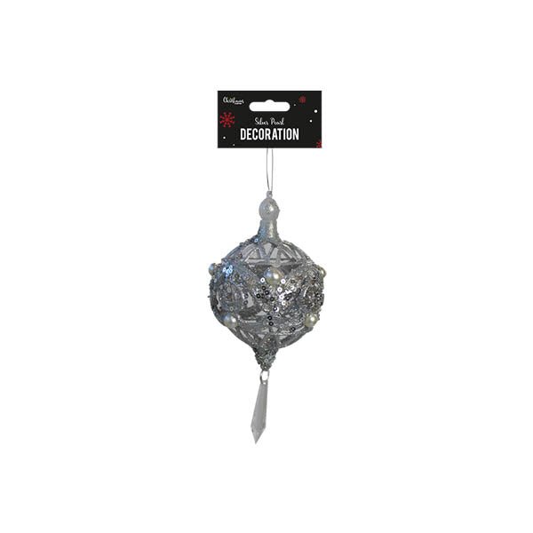 Silver Pearl Decoration 18cm - EuroGiant