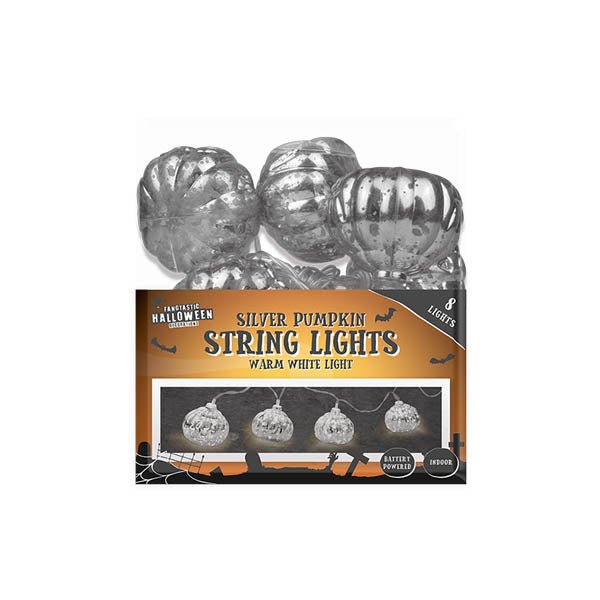 Silver Pumpkin String Lights 1.5 Metre - EuroGiant