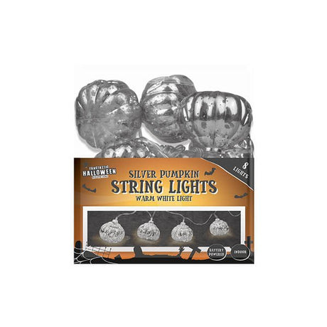 Silver Pumpkin String Lights 1.5 Metre - EuroGiant