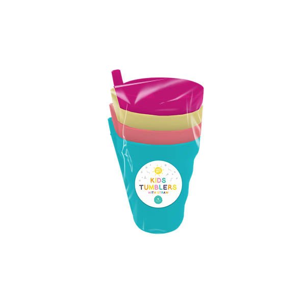 Summer Days Kids Tumblers & Straw 4 Pack - EuroGiant