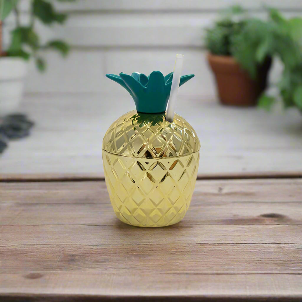 Summer Days Pineapple Tumbler With Straw - EuroGiant